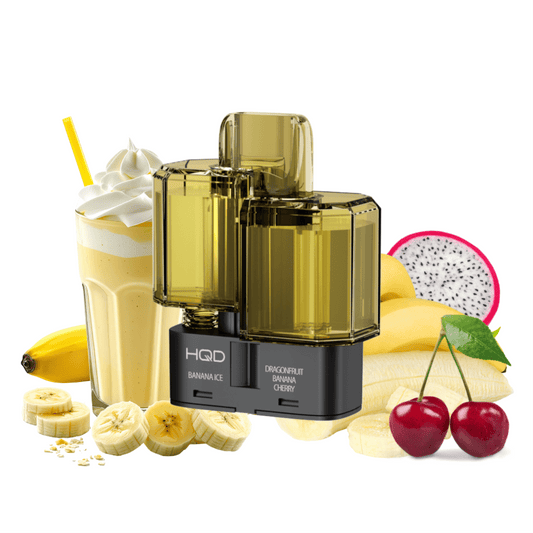 HQD DUAL 35K Pod - Banana Ice & Dragonfruit Banana Cherry – 35K PODS