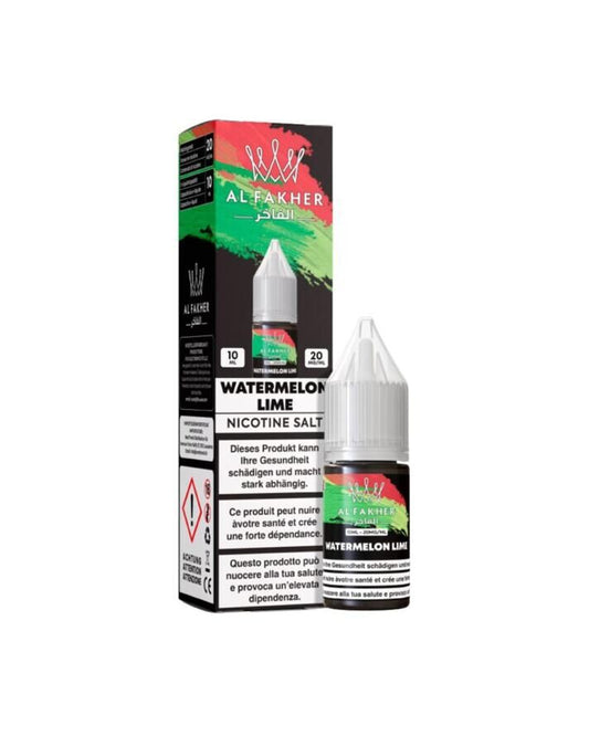 Al Fakher Liquid Watermelon Lime 10 ml 20 mg Nikotinsalz – Flasche und Verpackung