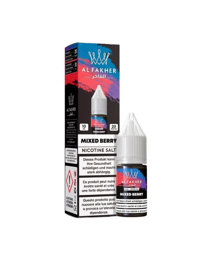 Al Fakher Liquid Mixed Berry 10 ml 20 mg Nikotinsalz – Flasche und Verpackung