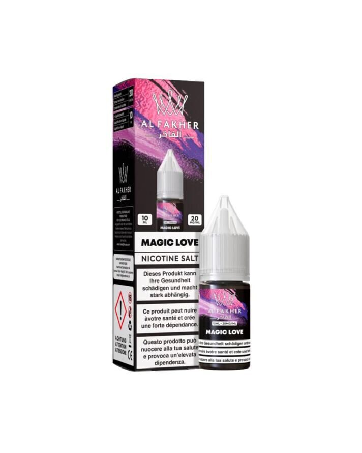Al Fakher Liquid Magic Love 10 ml 20 mg Nikotinsalz – Flasche und Verpackung
