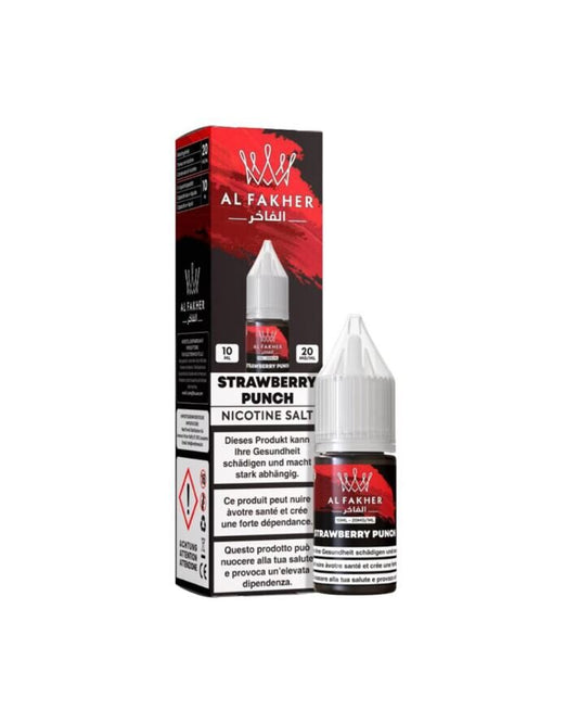 Al Fakher Liquid Strawberry Punch 10 ml 20 mg Nikotinsalz – Flasche und Verpackung