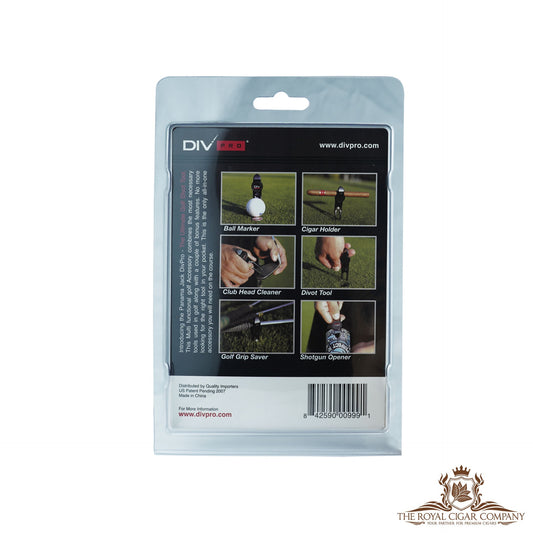 DivPro Golf-Tool mit integriertem Zigarrenhalter in Schwarz