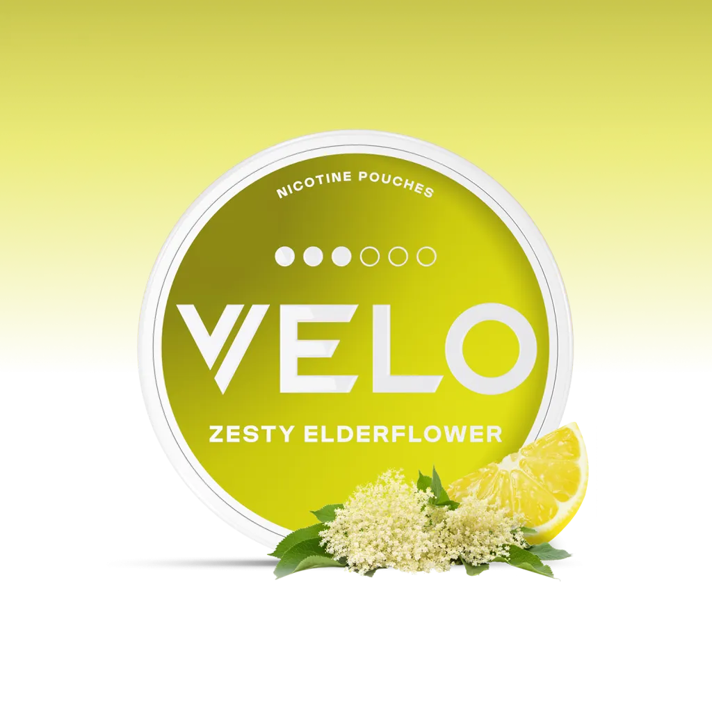VELO Zesty Elderflower 10 mg – 20 Beutel – VELO Dose Vorderansicht
