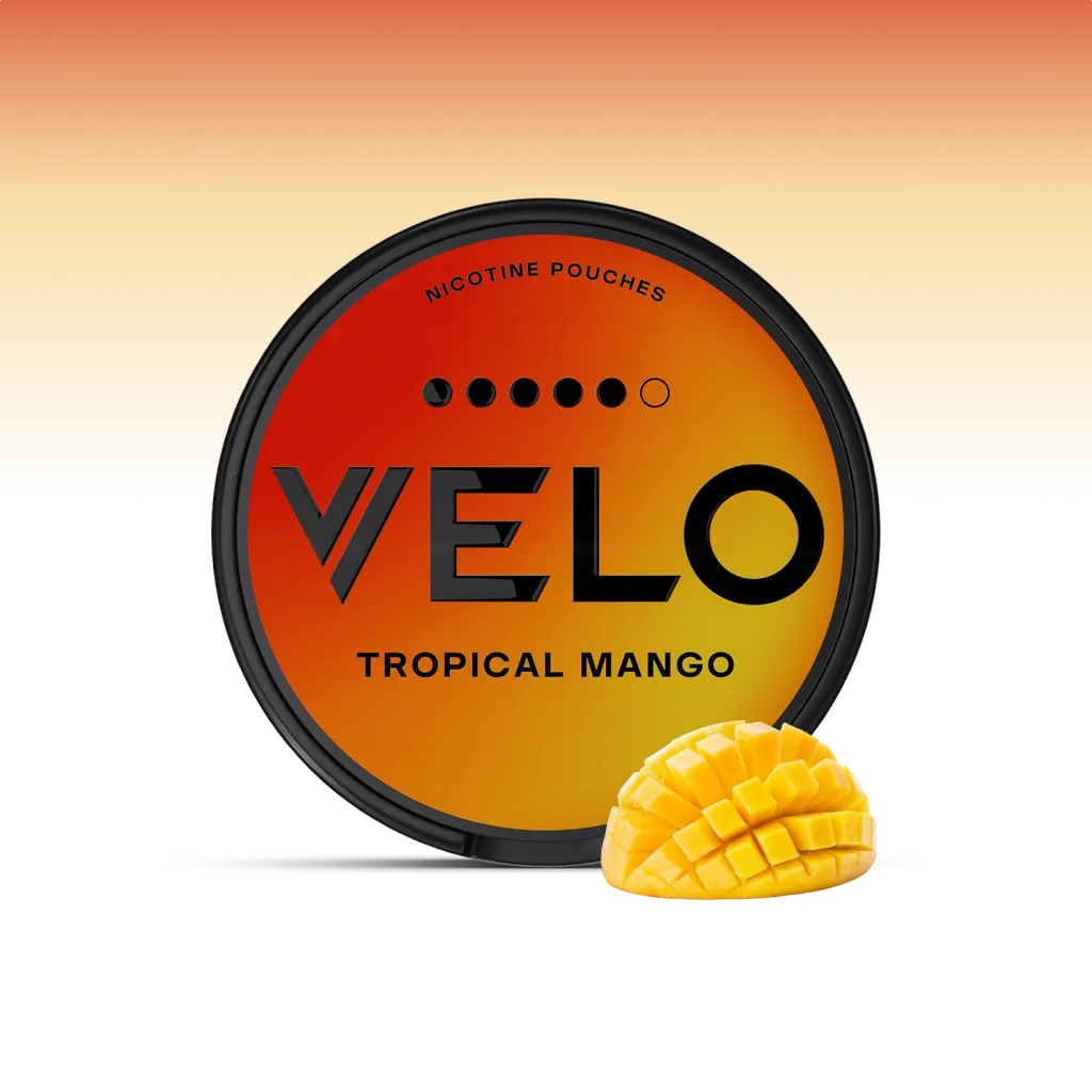 VELO Tropical Mango 14 mg – 20 Beutel – VELO Dose Vorderansicht