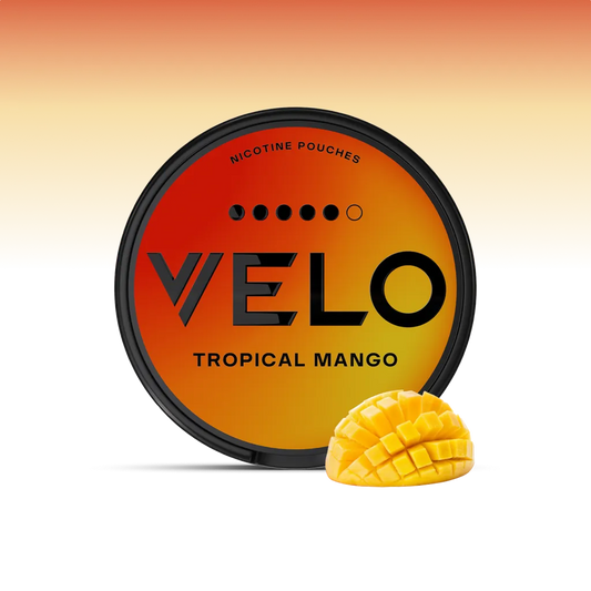 VELO Tropical Mango 14 mg – 20 Beutel – VELO Dose Vorderansicht