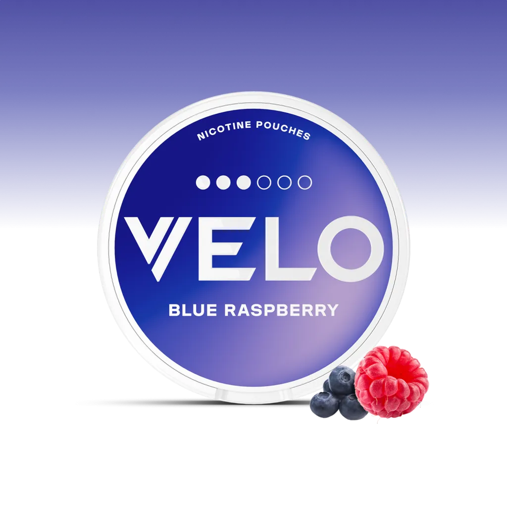 VELO Blue Raspberry 8 mg – 20 Beutel – VELO Dose Vorderansicht
