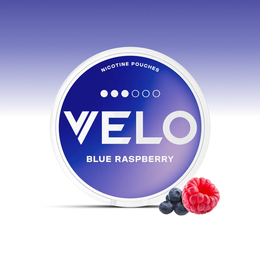 VELO Blue Raspberry 8 mg – 20 Beutel – VELO Dose Vorderansicht