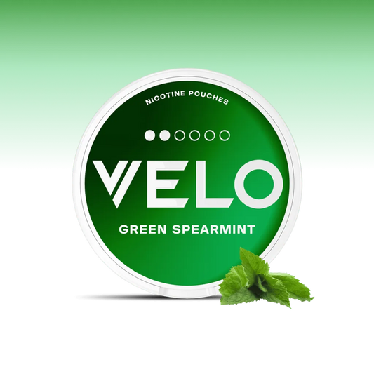 VELO Green Spearmint 6 mg – 20 Beutel – VELO Dose Vorderansicht