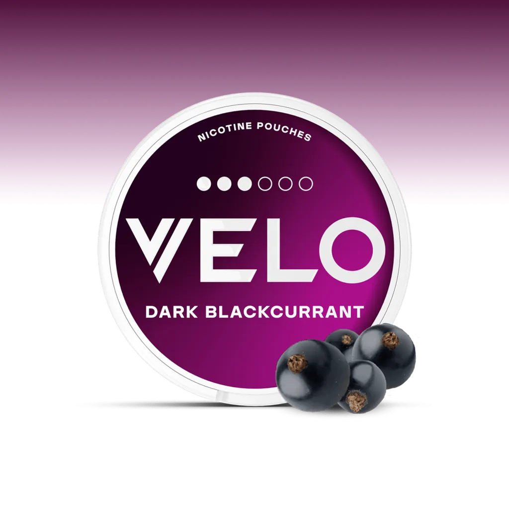 VELO Dark Blackcurrant 8 mg – 20 Beutel – VELO Dose Vorderansicht