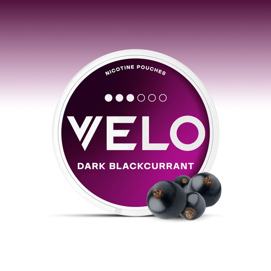 VELO Dark Blackcurrant 8 mg – 20 Beutel – VELO Dose Vorderansicht