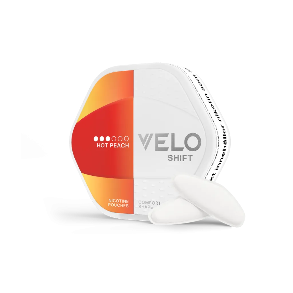 VELO Shift Hot Peach 8 mg – 20 Beutel – VELO Shift Dose Vorderansicht