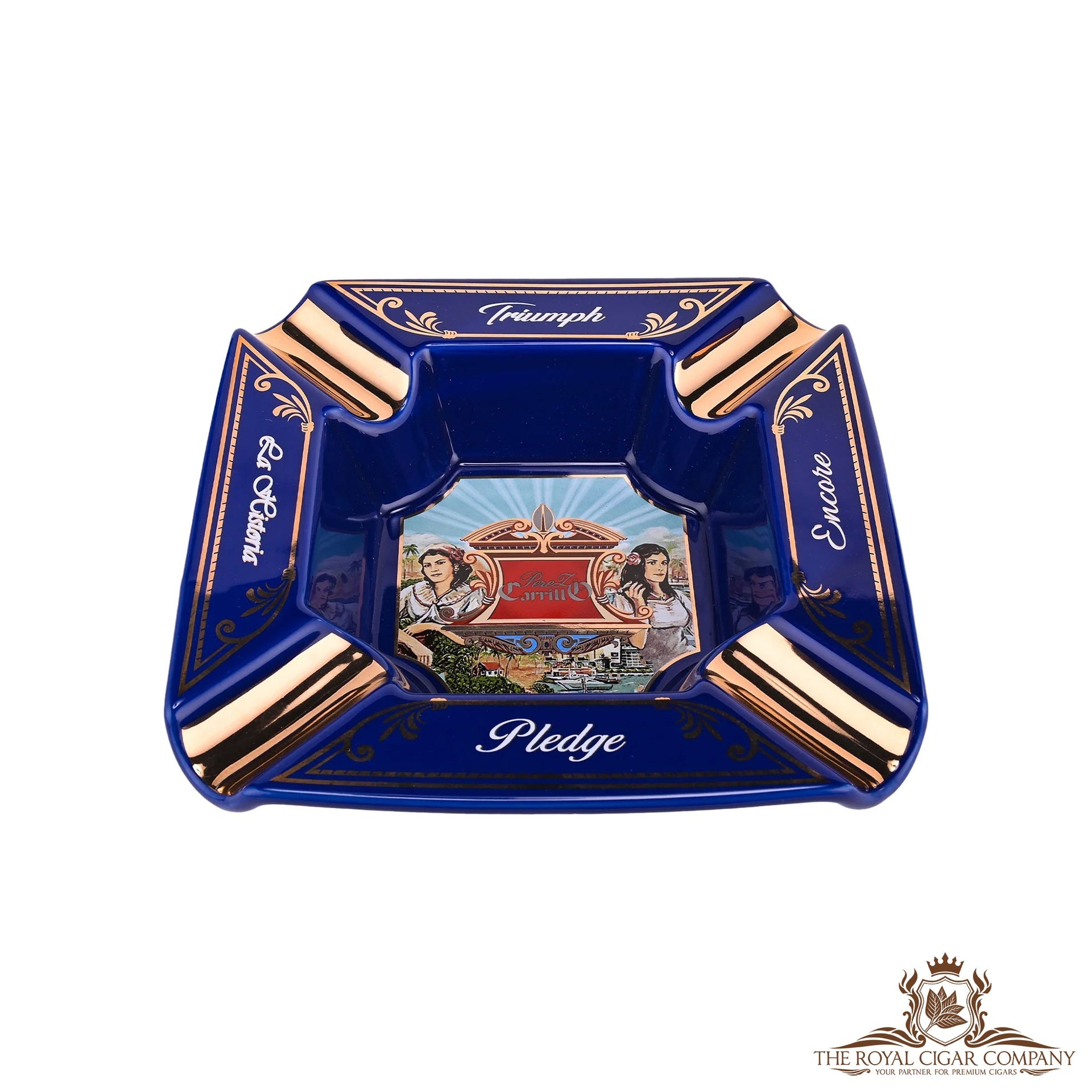 E.P. Carrillo Feuerzeug- und Cutter-Set in Blau