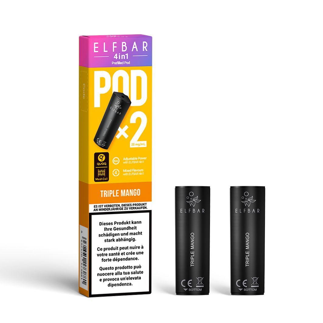Elfbar 4in1 Pods - 2 Stk. – Elfbar Grape, Elfbar Juicy Peach