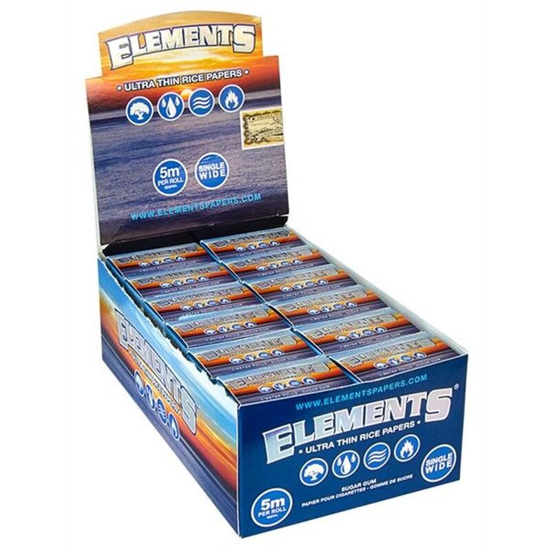 Elements Rolls KingSize SingleWide Rollenpapier 24 Rollen à 5 m