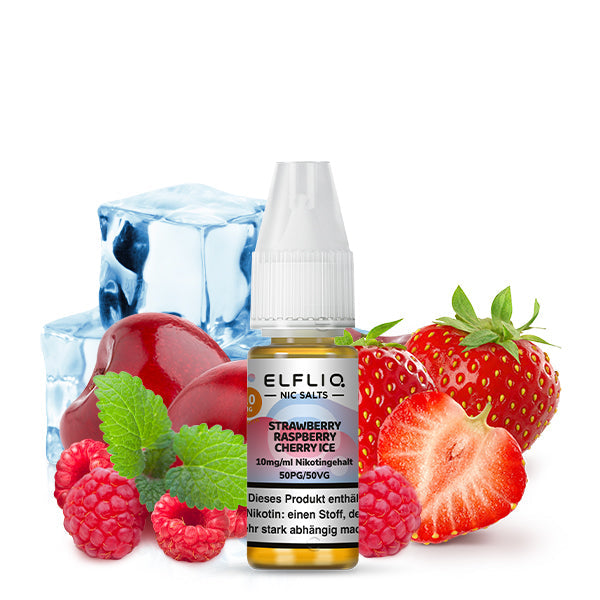 Elfliq Strawberry Raspberry Cherry ICE 10ml Nikotinsalz Liquid 10mg und 20mg