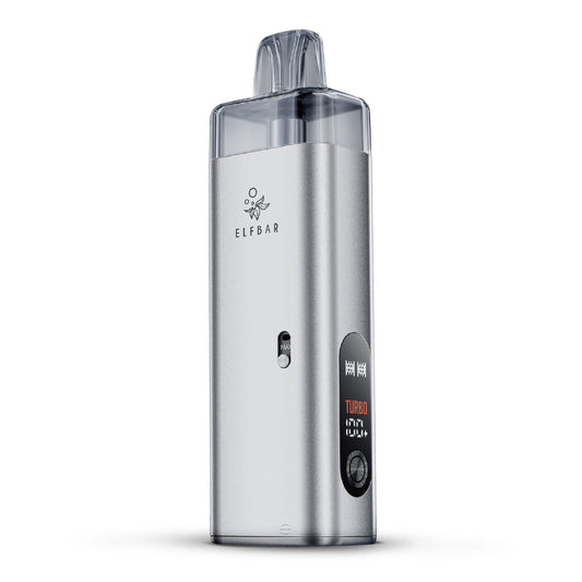 ELFBAR ELFX Mega Kit in Silber mit Farbdisplay
