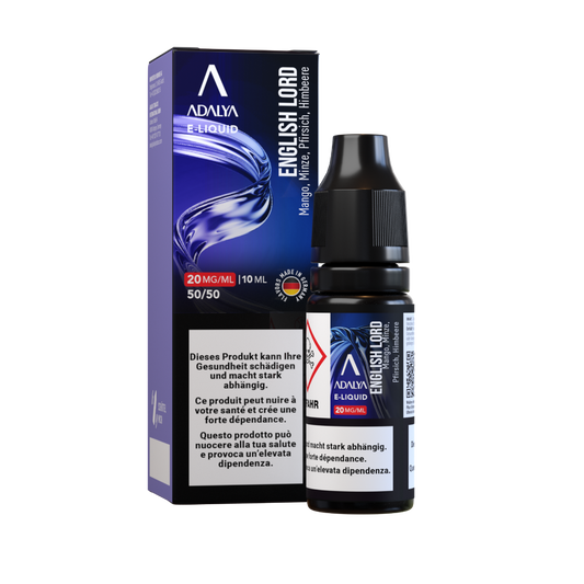 Adalya Liquid English Lord 10 ml 20 mg Nikotinsalz – Flasche und Verpackung