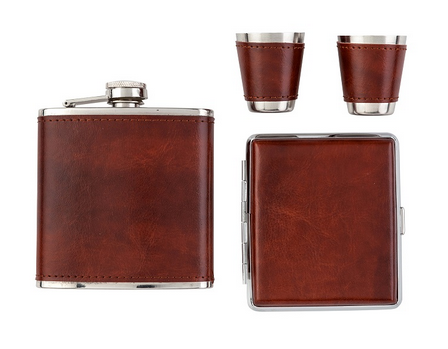 Flachmann Set Brown