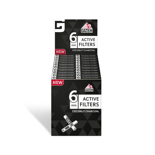 Gizeh ActiveFilter 6mm Black Aktivkohlefilter, 20 x 10 Stück Grossgebinde