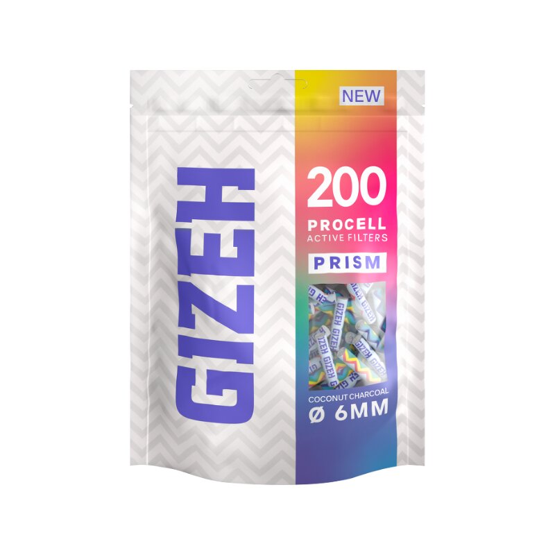 GIZEH ActiveFilter 6mm ProCell Prism Aktivkohle-Drehfilter 200er-Packung
