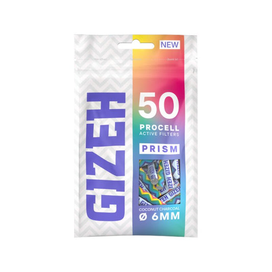 GIZEH ActiveFilter 6mm ProCell Prism Aktivkohle-Drehfilter 50er-Packung