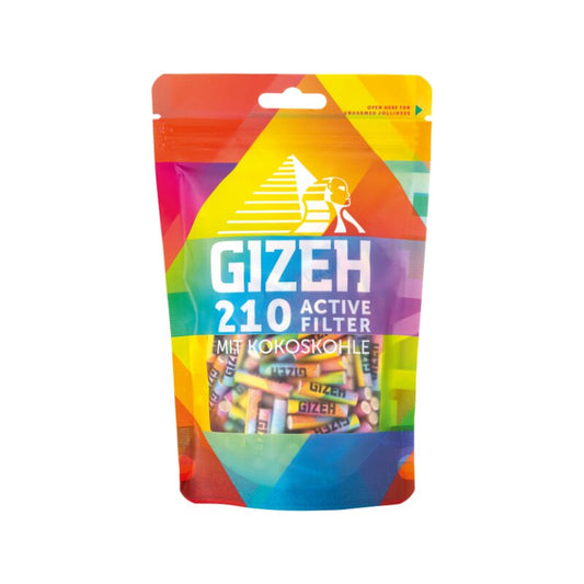 GIZEH ActiveFilter 6mm Rainbow Aktivkohlefilter, 210 Stück