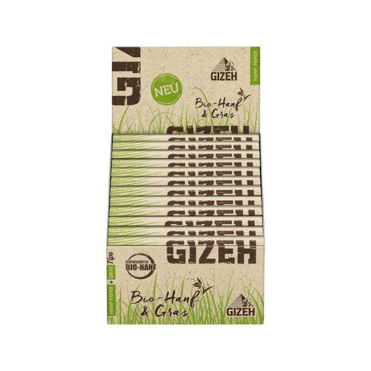 Gizeh Hanf & Gras King Size Slim Zigarettenpapier mit Tips 24 Stück