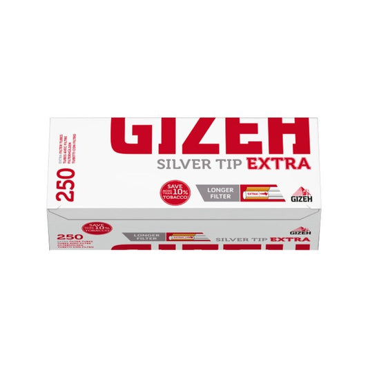 GIZEH Silver Tip Extra Zigarettenhülsen, 250 Stück Packung