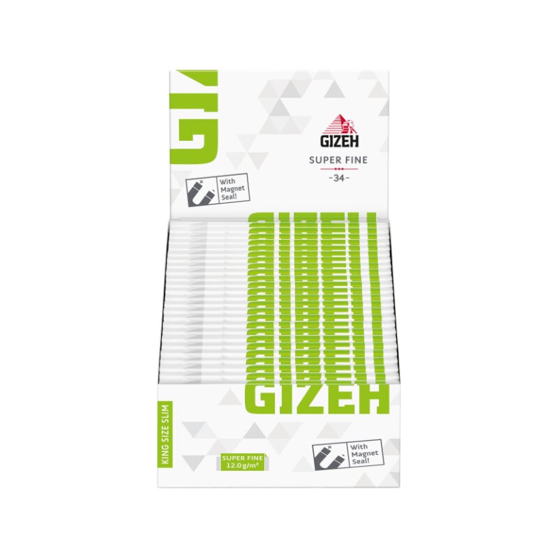 Gizeh KingSize Slim SuperFine Zigarettenpapier Grossgebinde, 50 x 34 Blatt