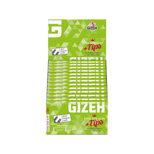 Gizeh KingSize Slim SuperFine +Tips Zigarettenpapier, 26 x 34 Blatt