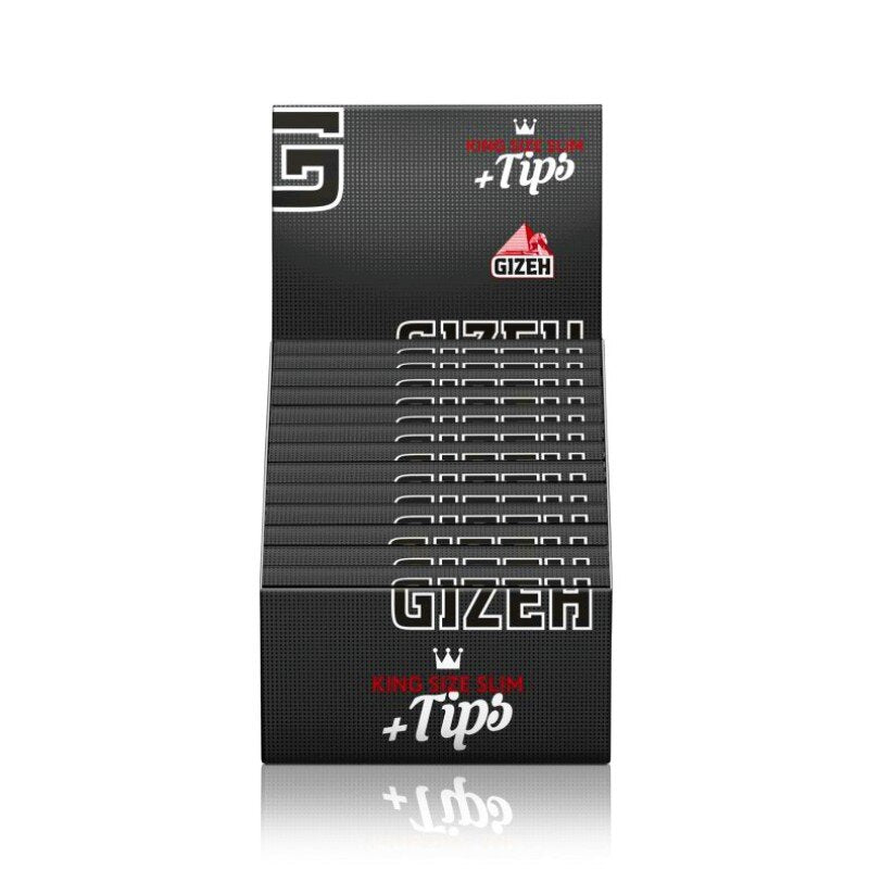 Gizeh KingSize Slim Tips Black Zigarettenpapier mit Tips 26 x 34 Blatt
