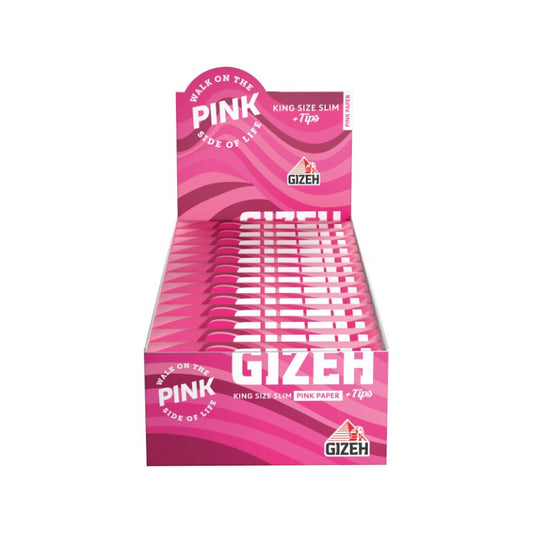 Gizeh KingSize Slim +Tips Pink Zigarettenpapier, 26 x 34 Blatt