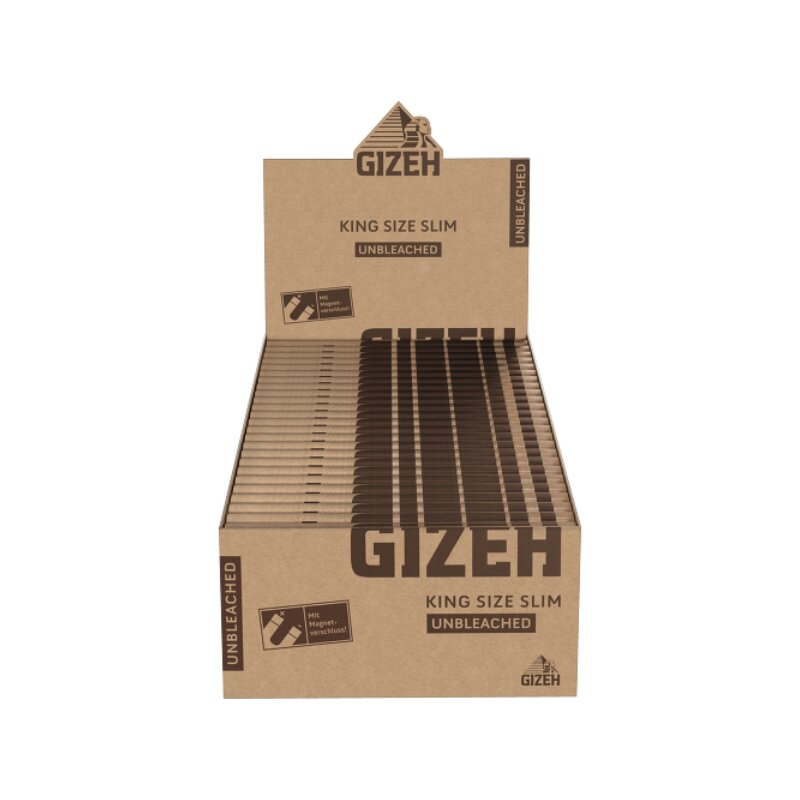 Gizeh KingSize Slim Unbleached Zigarettenpapier ungebleicht, 50 x 34 Blatt
