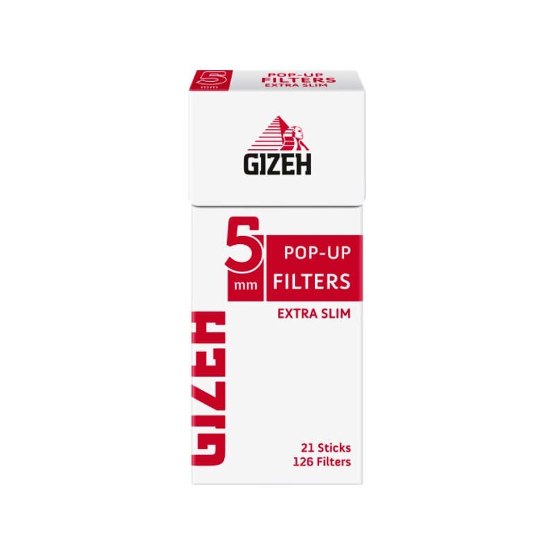 GIZEH SlimFilter 5mm Pop-up Sticks Drehfilter, 20 x 126 Stück