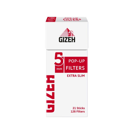 GIZEH SlimFilter 5mm Pop-up Sticks Drehfilter, 20 x 126 Stück