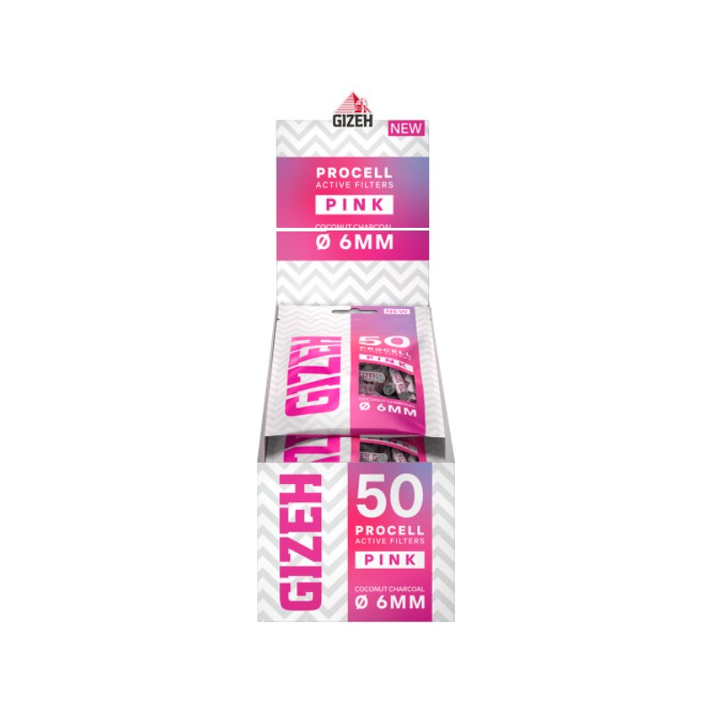 GIZEH SlimFilter 6mm ProCell Pink Drehfilter, 10 x 50 Stück