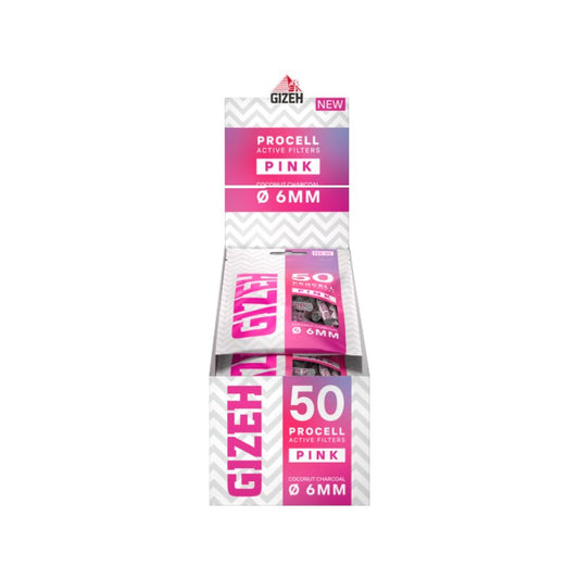 GIZEH SlimFilter 6mm ProCell Pink Drehfilter, 10 x 50 Stück