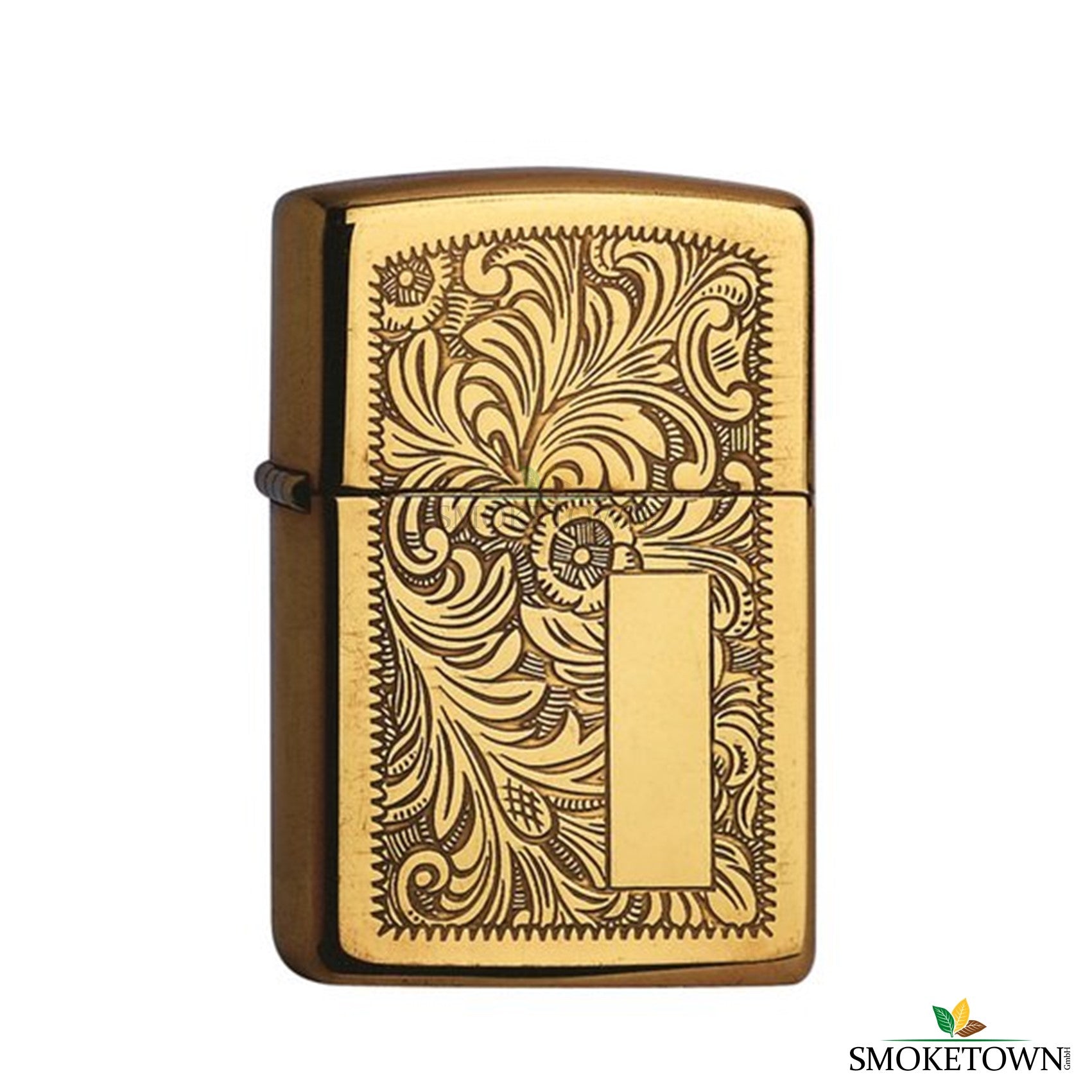 Zippo Messing Venetian mit Gravurfeld – elegantes Zippo Feuerzeug, Feuerzeug mit Gravur