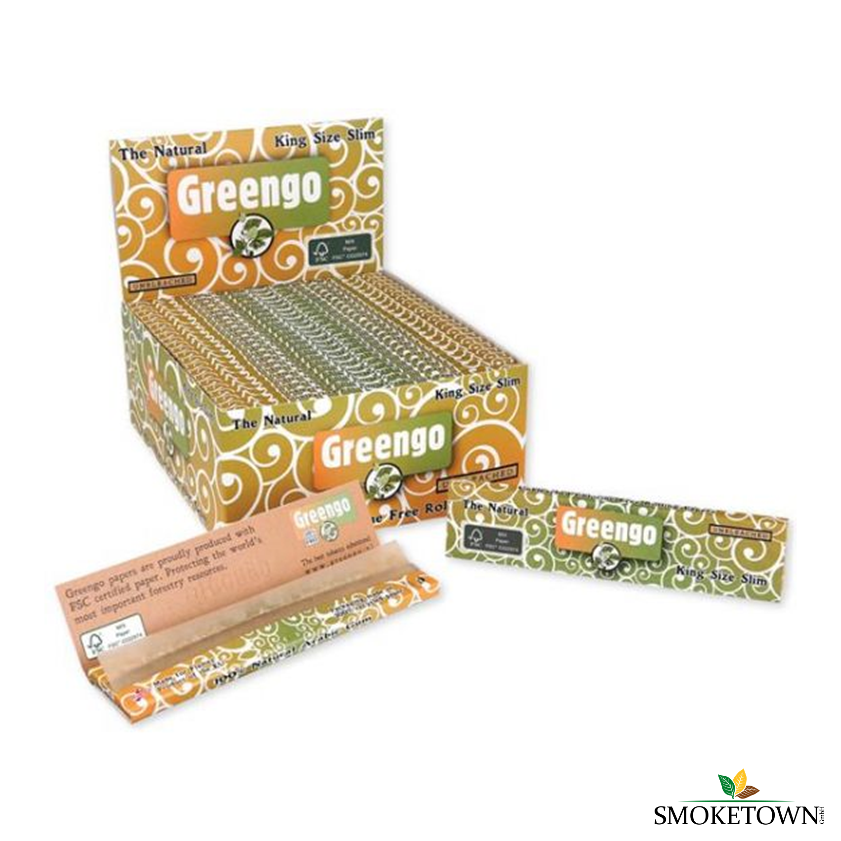 Greengo King Size Slim Blättchen – beste Blättchen für Raucher, biologisch abbaubare Blättchen