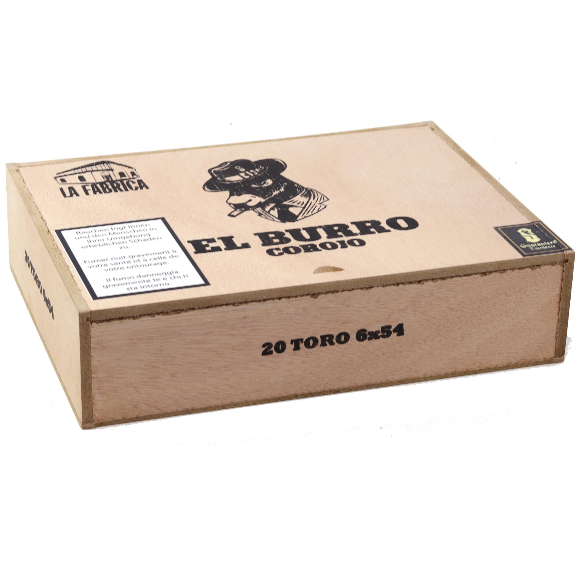 Sinistro El Burro Corojo Toro Zigarre mit Corojo-Deckblatt im Toro-Format