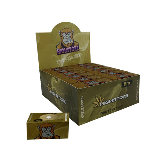 Highstore Rolls Unbleached ungebleichtes Zigarettenpapier auf Rolle, 24 x 8 m