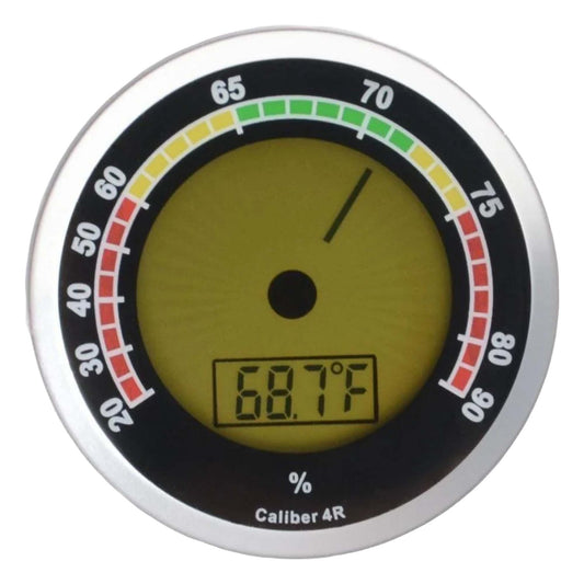 Cigar Oasis Hygrometer digital rund silber zur Feuchtigkeitsmessung im Humidor