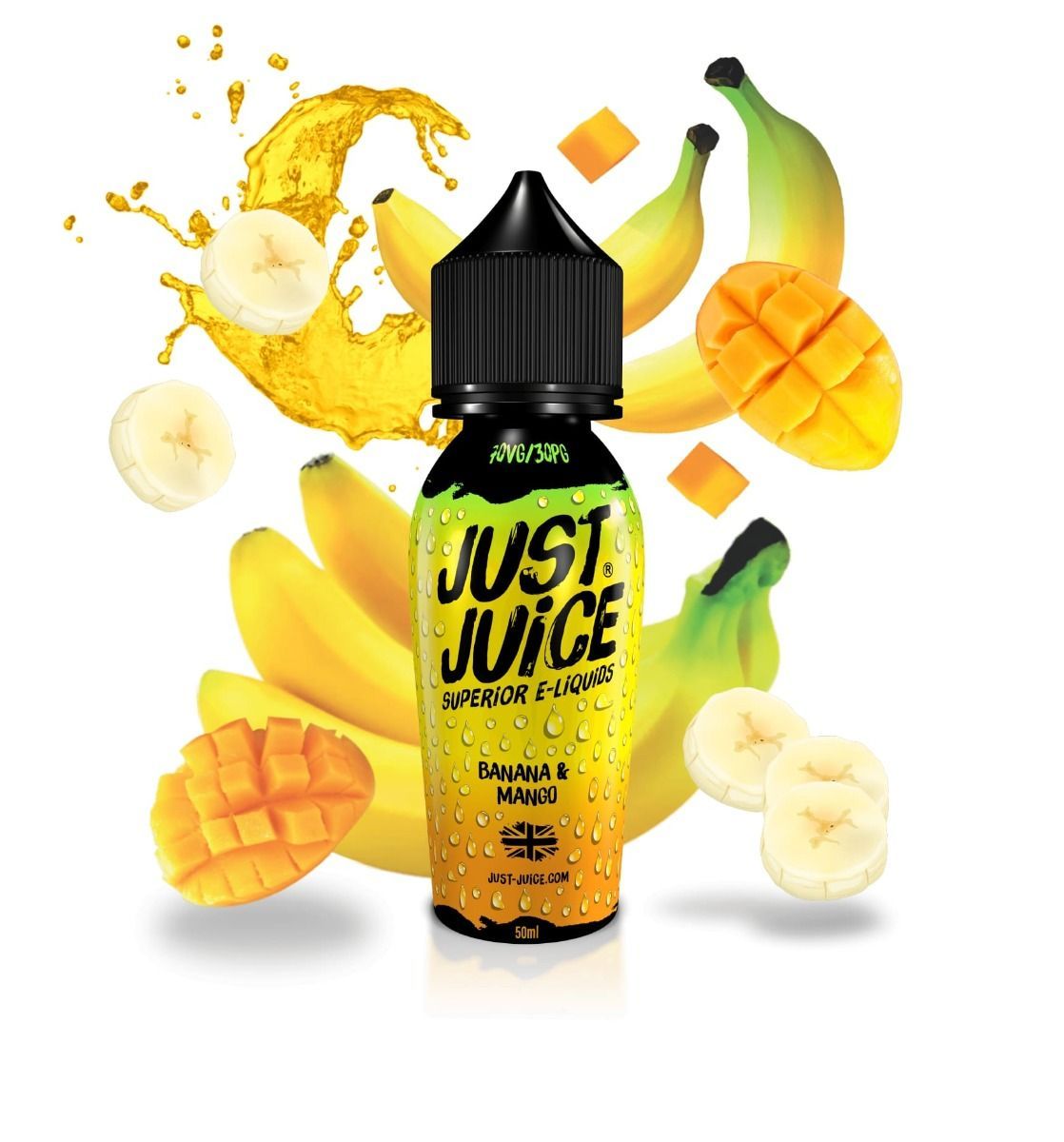 Just Juice Iconic Banana & Mango - 50ml – 50ml Shortfill Liquid, Banana &amp; Mango Geschmack