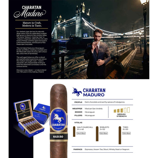 Charatan Maduro Half Churchill – mexikanisches Maduro-Deckblatt, 48 x 89 mm