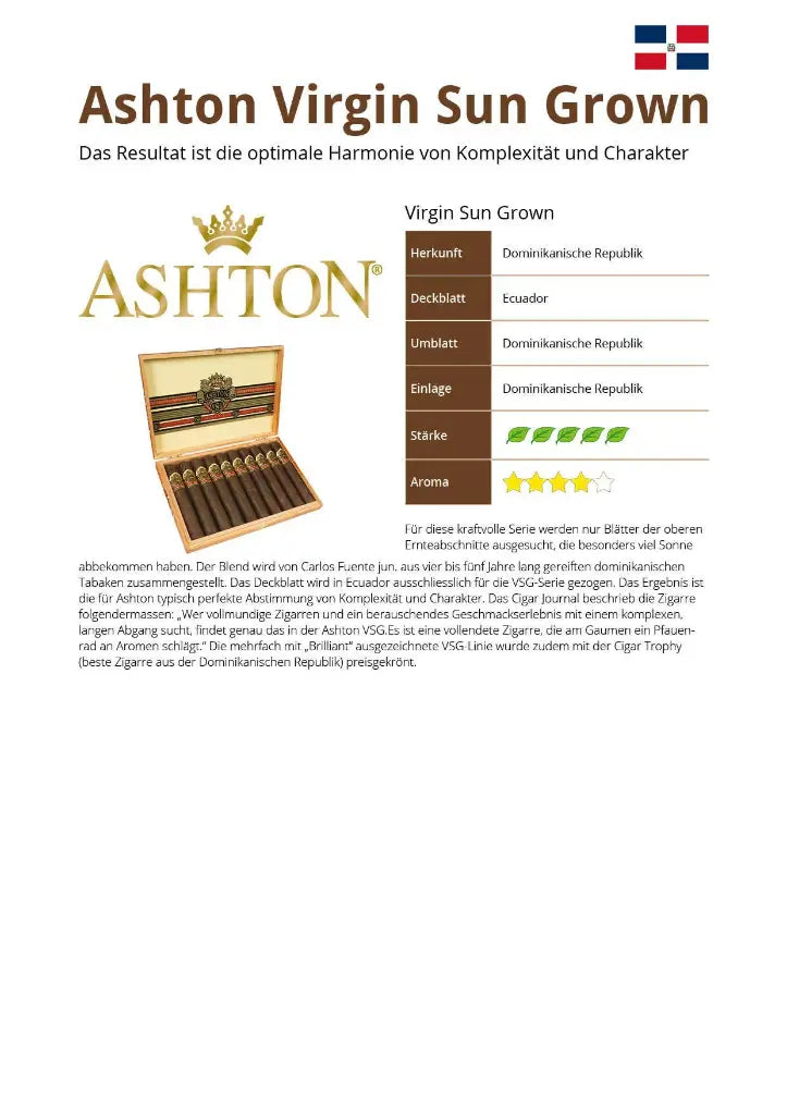Ashton Virgin Sun Grown Sorcerer – Churchill-Zuschnitt 49 x 178 mm