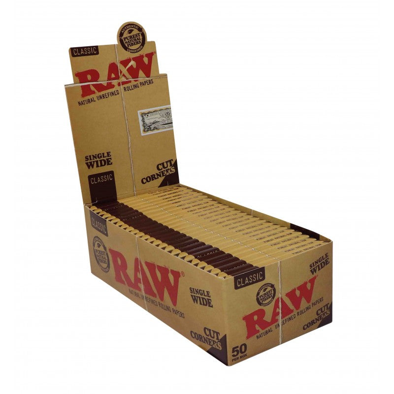 RAW Single Wide Cut Corners Display mit 50 Heftchen