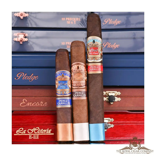 E.P. Carrillo Trilogy Triumph Sampler – die drei enthaltenen Zigarren nebeneinander
