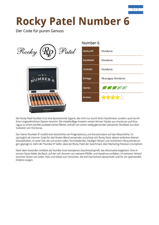 Rocky Patel Number 6 20er Kiste