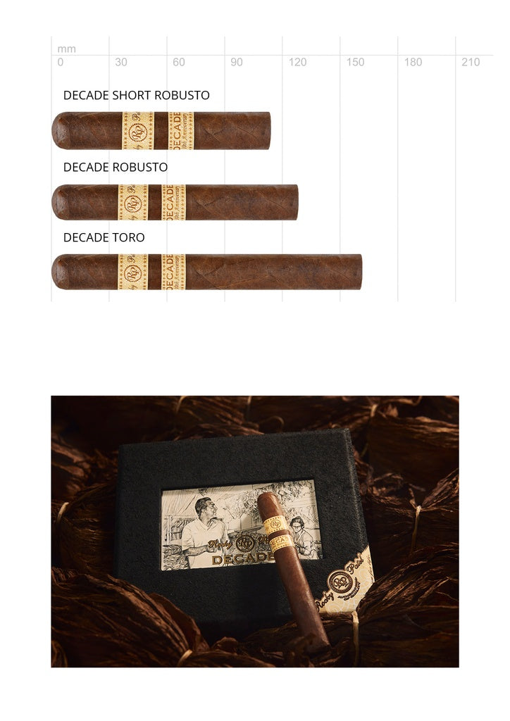 Rocky Patel Decade Robusto – honduranische Zigarre mit Ecuador-Deckblatt, Kiste mit 20 Zigarren