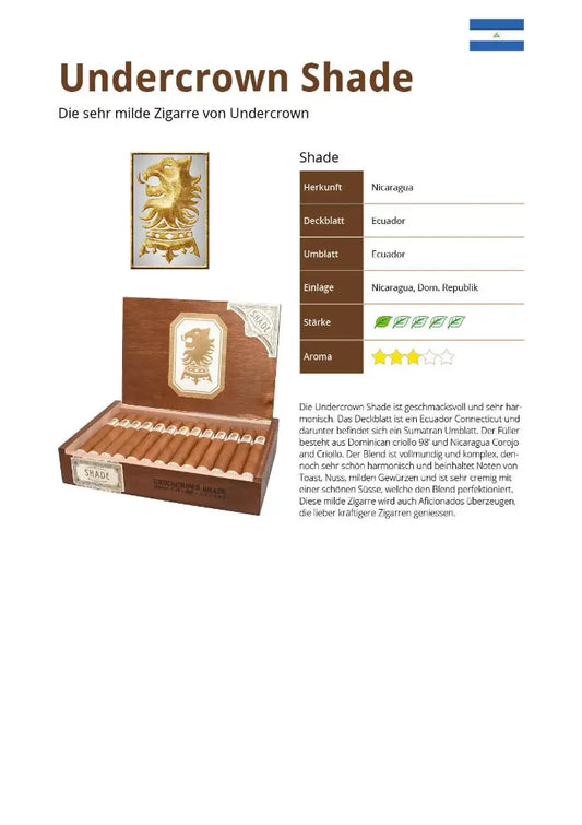 Drew Estate Undercrown Shade Gran Toro – milde Zigarre aus Nicaragua